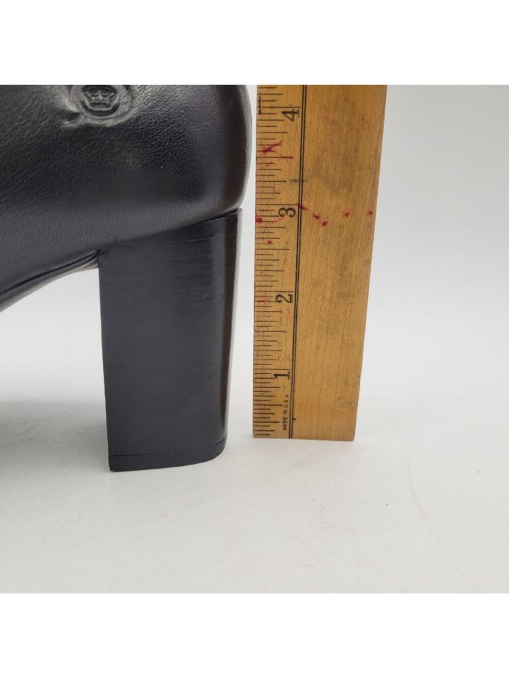 Born Ellen Womens Boots Size 8 Leather Mid Calf Boots Black 3" Block Heel Heel - Picture 11 of 16